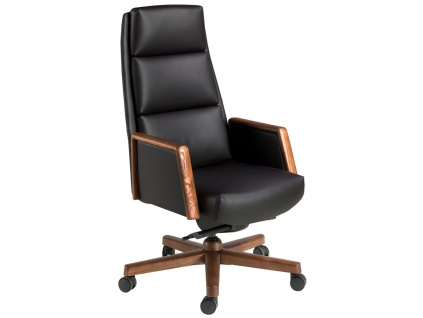 Černá koženková kancelářská židle Angel Cerdá No. 4214