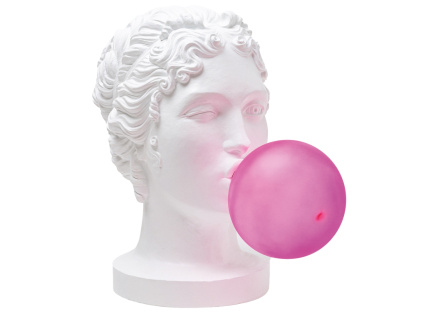 Bílo-růžová stolní LED lampa Grace