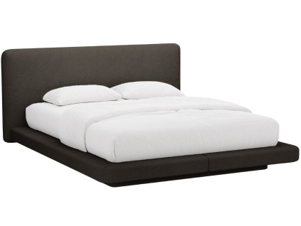 Hnědá bouclé dvoulůžková postel MICADONI Linea 160 x 200 cm