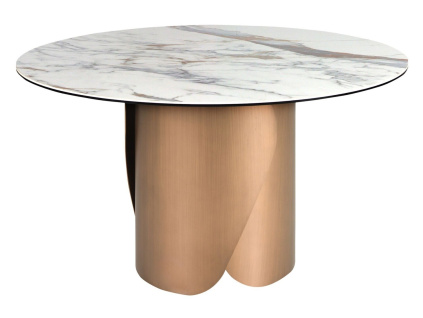 Bílý porcelánový jídelní stůl Angel Cerdá No. 1182, Ø 140 cm