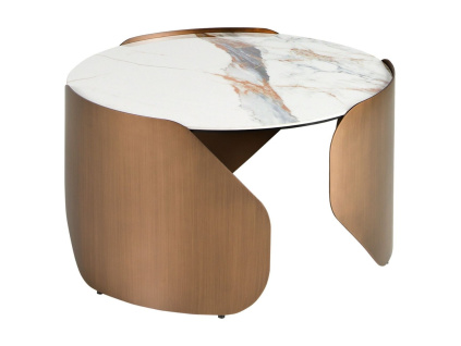 Bílý porcelánový konferenční stolek Angel Cerdá No. 2162, Ø 80 cm