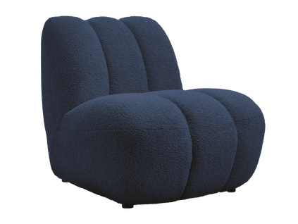 Tmavě modré čalouněné křeslo Janissaire