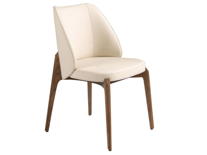 Krémová koženková jídelní židle Angel Cerdá No. 4207