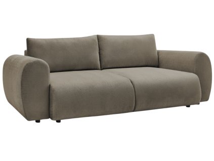 Hnědá čalouněná trojmístná rozkládací pohovka Lucien 257 cm