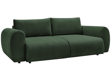 Zelená čalouněná trojmístná rozkládací pohovka Lucien 257 cm