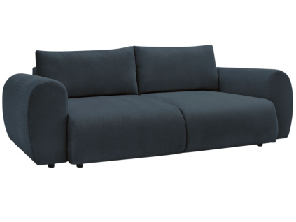 Tmavě modrá čalouněná trojmístná rozkládací pohovka Lucien 257 cm