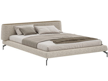 Béžová čalouněná dvoulůžková postel Vertigo 180 x 200 cm