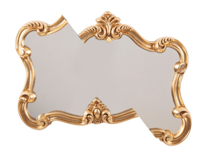 Zlaté nástěnné zrcadlo Tetris 2.0 80 x 98,5 cm