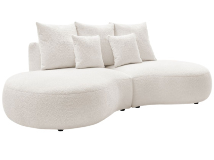 Bílá bouclé trojmístná pohovka Saint-German 260 cm