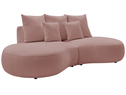 Růžová bouclé trojmístná pohovka Saint-Germain 260 cm