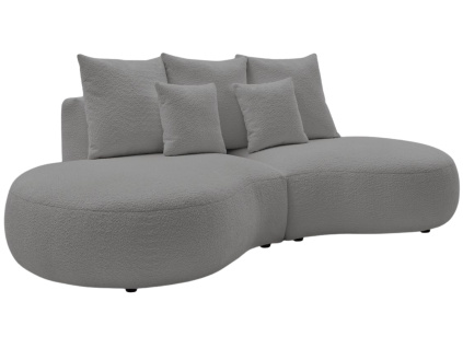 Světle šedá bouclé trojmístná pohovka Saint-Germain 260 cm