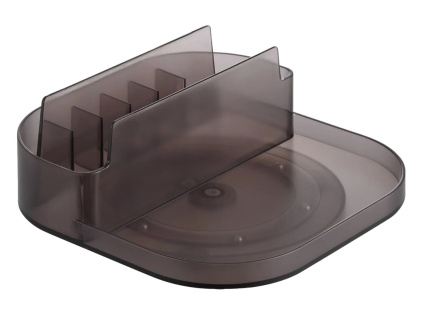 Kouřově šedý plastový otočný úložný organizér Yamazaki Tower 20 x 20 cm s přihrádkami