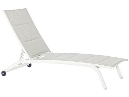 Bílé hliníkové zahradní lehátko Cleopas