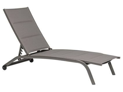 Šedohnědé hliníkové zahradní lehátko Cleopas