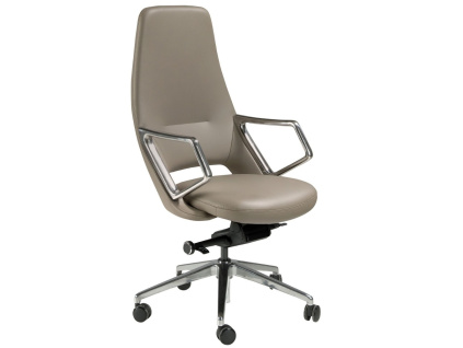 Šedá koženková kancelářská židle Angel Cerdá No. 4217
