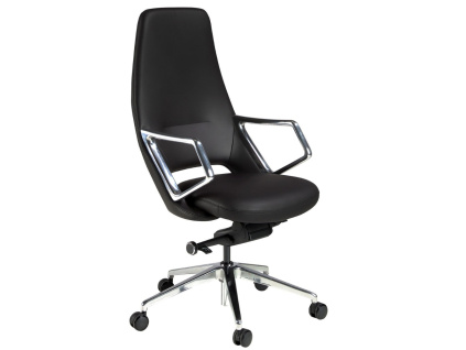 Černá koženková kancelářská židle No. 4218
