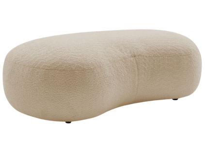 Béžová bouclé podnožka Saint-Garmain 147 x 90 cm