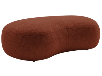 Terakotově oranžová bouclé podnožka Saint-Garmain 147 x 90 cm