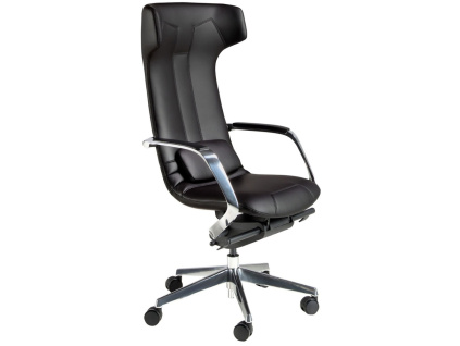 Černá koženková kancelářská židle No. 4215