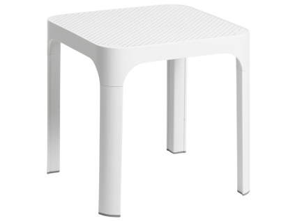Bílý plastový zahradní stolek Net 40 x 40 cm