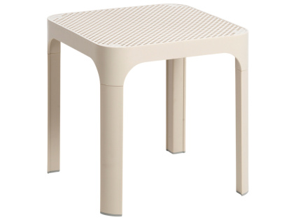 Béžový plastový zahradní stolek Net 40 x 40 cm