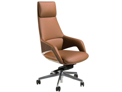 Hnědá koženková kancelářská židle Angel Cerdá No. 4209