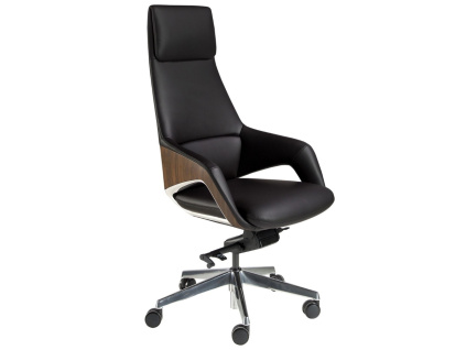 Černá koženková kancelářská židle Angel Cerdá No. 4210