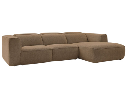 Oranžovohnědá rohová pohovka William 298 cm, pravá