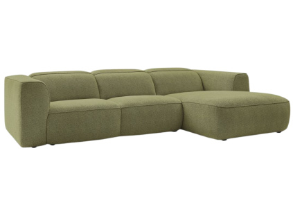 Zelená rohová pohovka William 298 cm, pravá