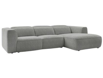 Světle šedá rohová pohovka William 298 cm, pravá