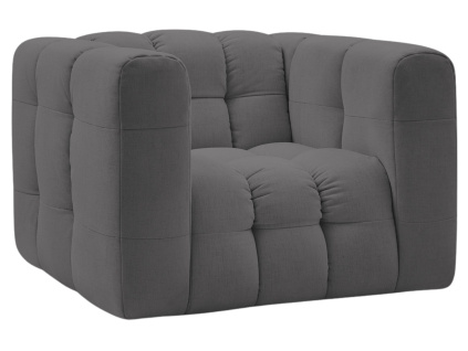 Tmavě šedé čalouněné křeslo Ulysse