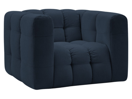 Tmavě modré čalouněné křeslo Ulysse