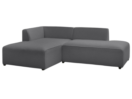 Tmavě šedá bouclé rohová pohovka Megeve 250 cm, levá