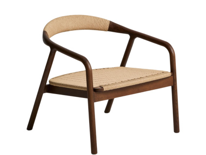 Dřevěné křeslo Kave Home Derile s béžovým výpletem