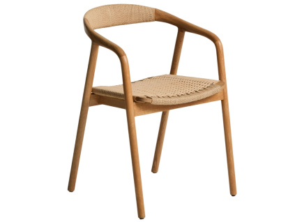 Dubová židle kave home Derile s výpletem