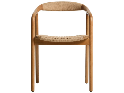 Dubová židle kave home Derile s výpletem