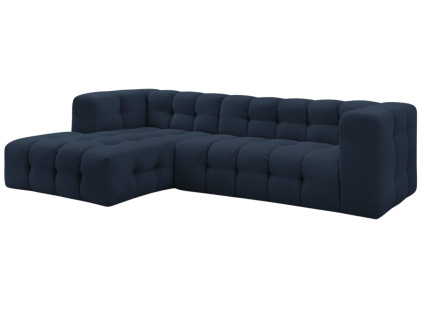 Tmavě modrá čalouněná rohová pohovka Cloud 288 cm, levá
