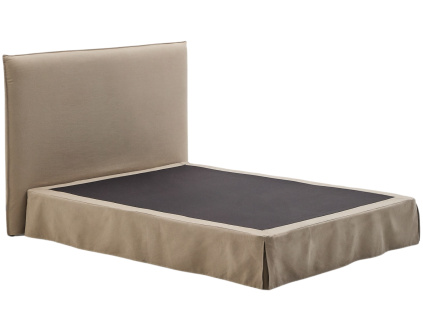 Béžová dvoulůžková postel s čelem Kave Home Jaira 150 x 190 cm