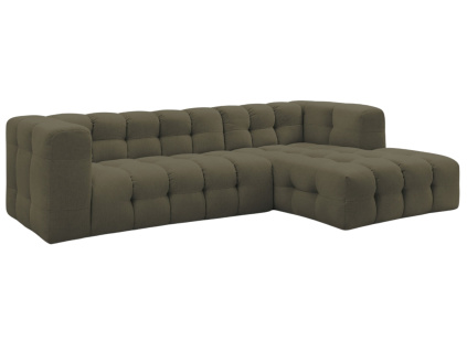 Zelená čalouněná rohová pohovka Cloud 288 cm, pravá