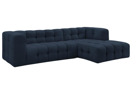 Tmavě modrá čalouněná rohová pohovka Cloud 288 cm, pravá