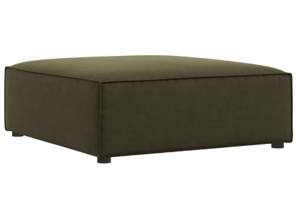 Zelená sametová podnožka Jodie 102 x 80 cm