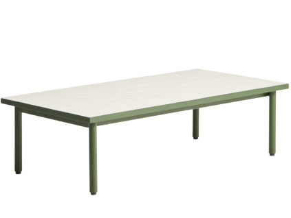 Bílo-zelený zahradní kávový  stolek kave home Maurina 61 x 122 cm