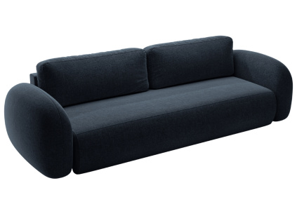 Tmavě modrá čalouněná rozkládací pohovka Kora 262 cm