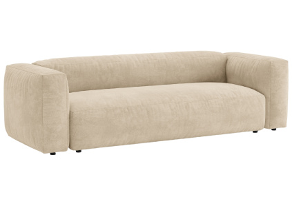 Světle béžová sametová rozkládací pohovka Micadoni Martina 264 cm