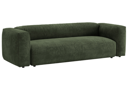 Zelená sametová rozkládací pohovka Micadoni Martina 264 cm