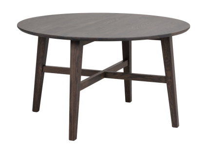 Tmavě hnědý dubový konferenční stolek ROWICO FILIPPA ⌀ 90 cm