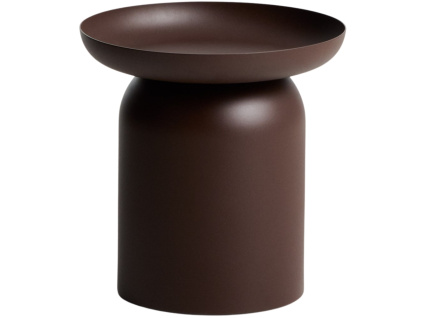 Hnědý kovový zahradní stolek kave home Arcola Ø 45 cm