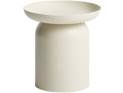 Krémový kovový zahradní stolek kave home Arcola Ø 45 cm