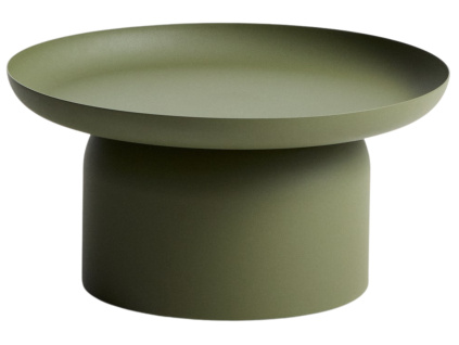 Zelený kovový zahradní stolek kave home Arcola Ø 70 cm