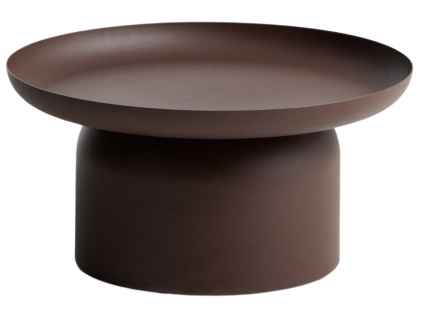 Hnědý kovový zahradní stolek kave home Arcola Ø 70 cm